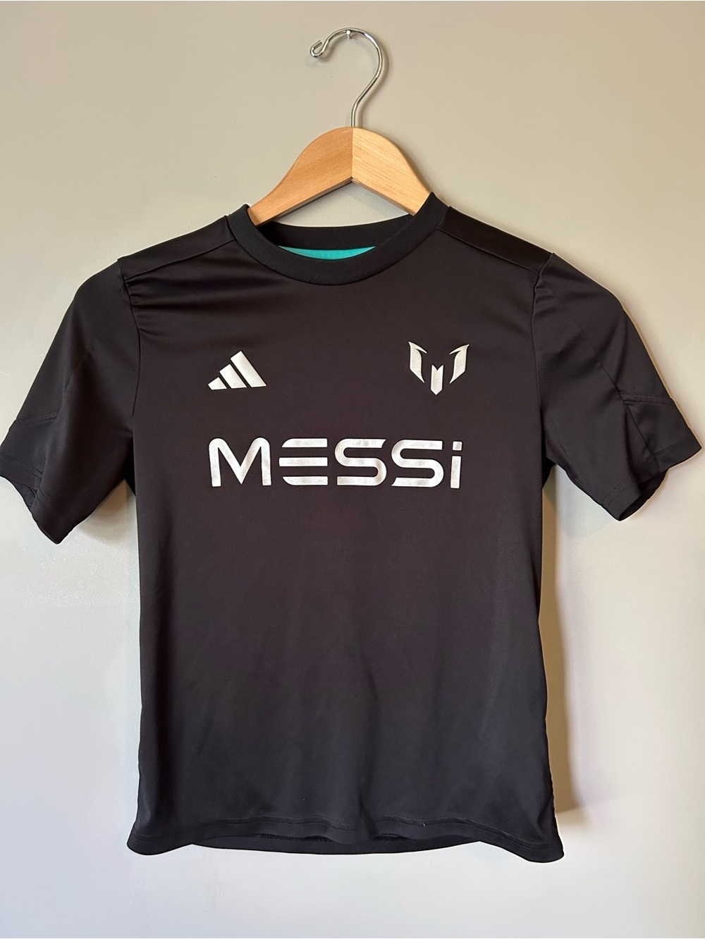 Adidas Kids' Black Short-Sleeve Athletic Tee Messi
